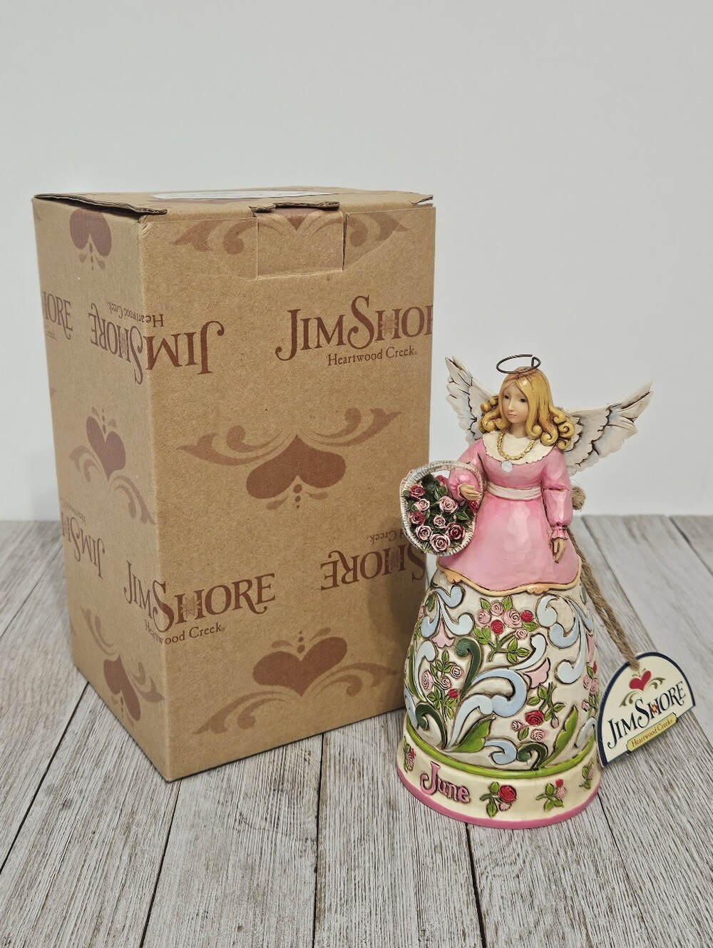 Jim Shore Heartwood Creek 6.25" June Birthday Angel Figurine 4012555 in Original